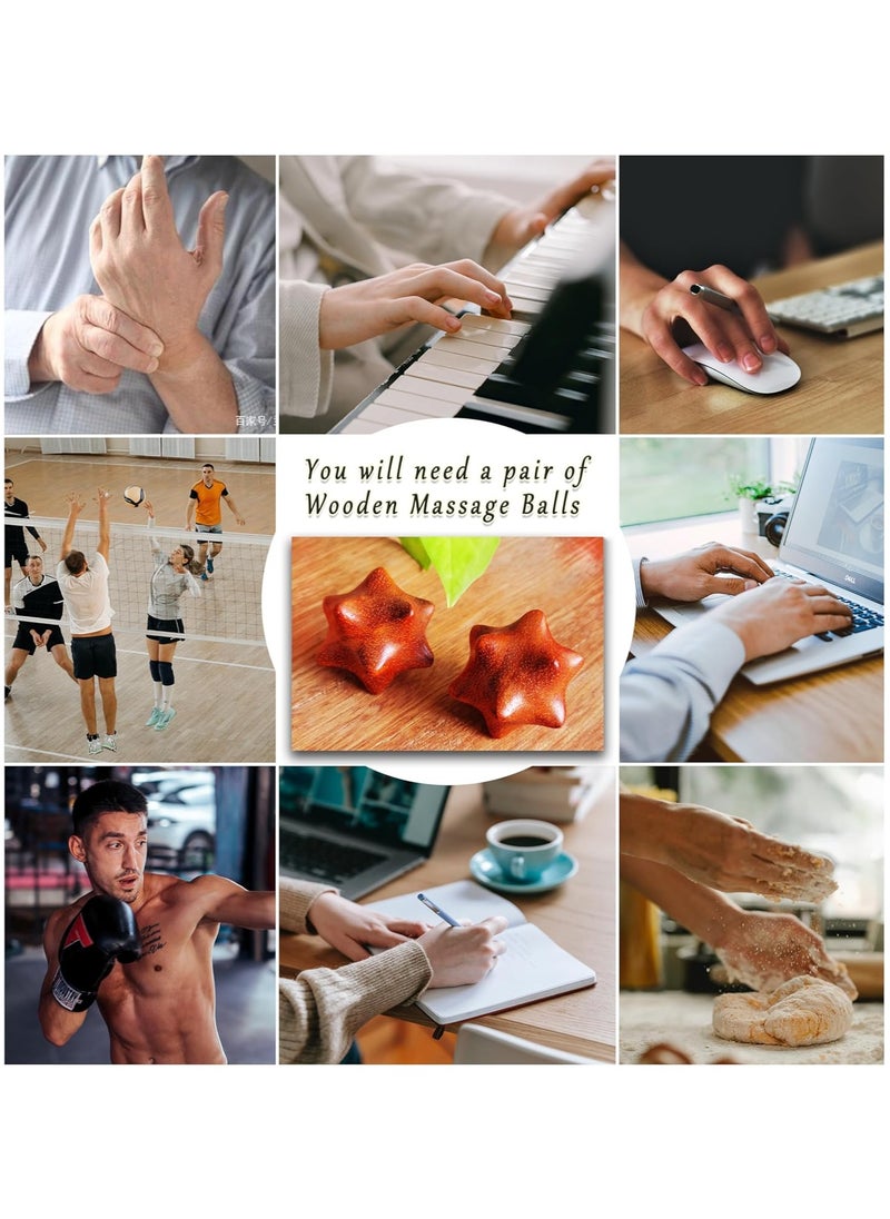 Generic - 2PCS Handheld Sensory Fidget Toys Anxiety Quiet Fidget Toys Stress Relief ADHD Office Desk Roller Gadgets Relieves Stress Toys Wooden Massage Balls Manual Hand Massage Tools for Adults - Image 1