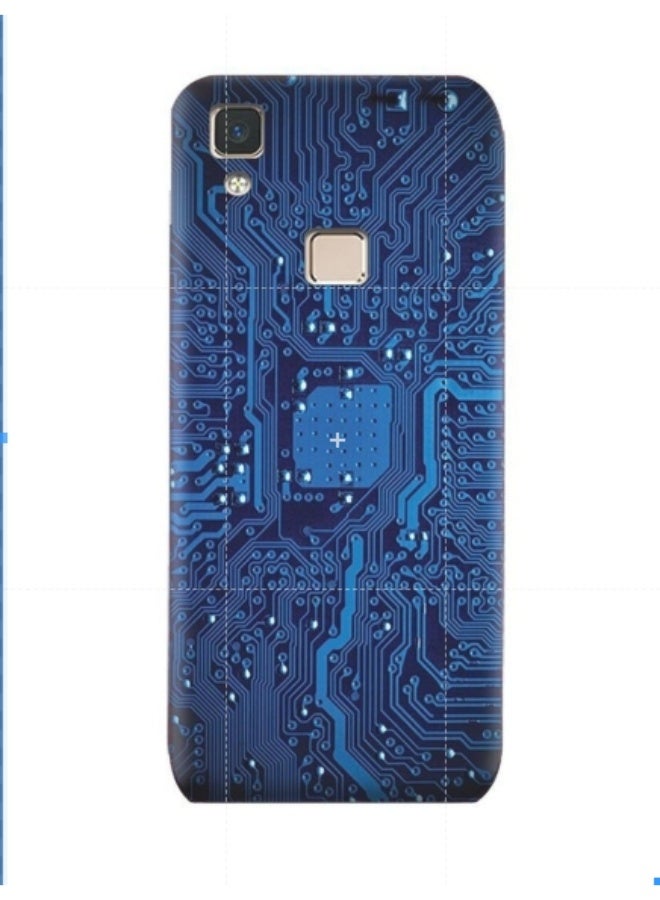 إيه إم سي ديزاين غطاء حماية من السيليكون والبولي يوريثان الحراري بنمط لوحة دارة كهربائية لهاتف فيفو V3 ماكس متعدد الألوان