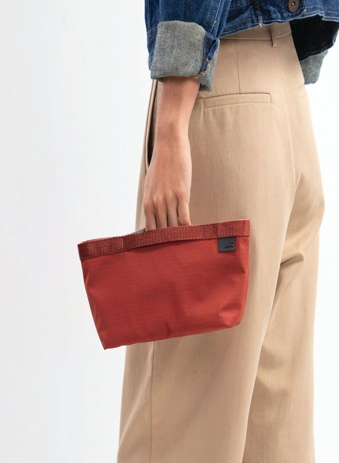 DailyObjects Medium Pivot Carry All Pouch for Men and Women |Multi Storage Slip Pockets |Lightweight|Water Repellent|Portable| Recycled Nylon Zippered| Concealed Handles| for Daily Use/Travel (Red) - Image 4