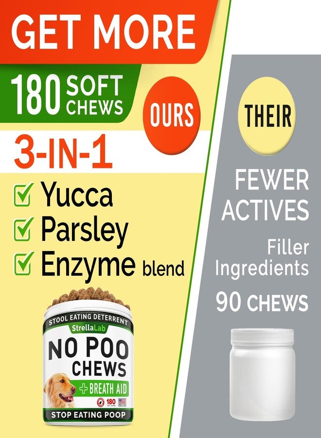 STRELLALAB No Poo Treats for Dogs - Coprophagia Stool Eating Deterrent - No Poop Eating for Dogs - Digestive Enzymes - Stop Eating Poop - Liver Flavor 180 Ct - Image 3