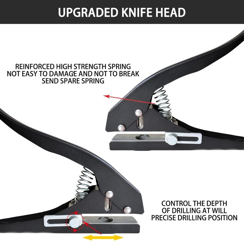 Heavy-Duty Single Hole Punch (15mm, Black), Portable Puncher for Edge Banding, Tags, Cards & Plastic - Image 3
