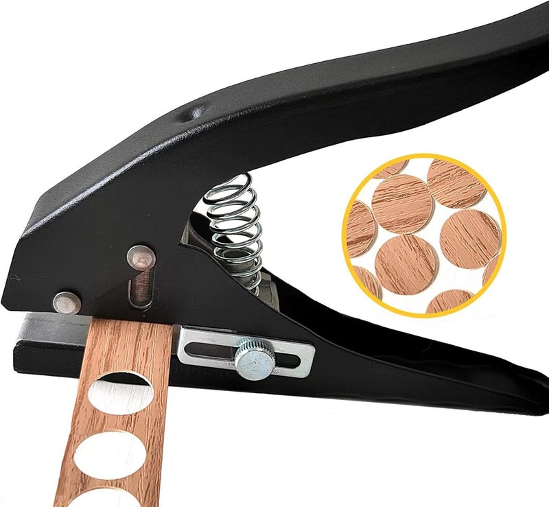 Heavy-Duty Single Hole Punch (15mm, Black), Portable Puncher for Edge Banding, Tags, Cards & Plastic - Image 1
