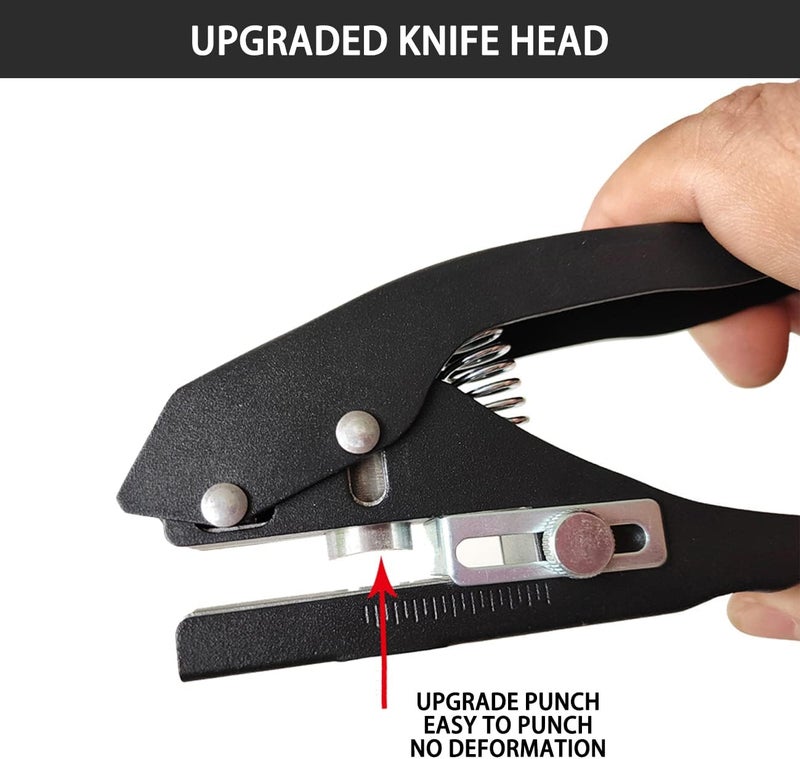 Heavy-Duty Single Hole Punch (15mm, Black), Portable Puncher for Edge Banding, Tags, Cards & Plastic - Image 2