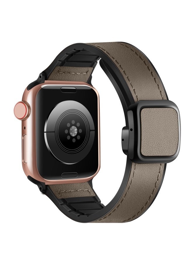 FITME Leather Silicone Band With Folding Magnetic Clasp For Apple Watch 38/40/41mm - Image 1