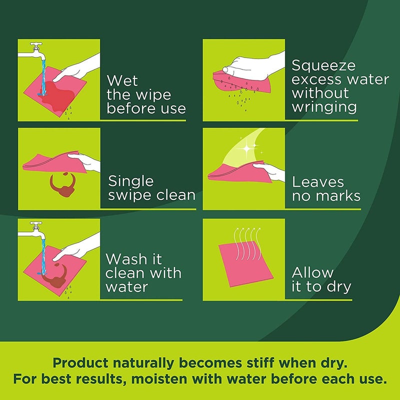 Atipriya Wet Kitchen Cleaning Cloth Environmentally Friendly Cellulose Sponge Cloth and Paper Towel Alternative is Washable Reusable and Biodegradable for Household and Kitchen Cleaning 5 Pack - Image 3