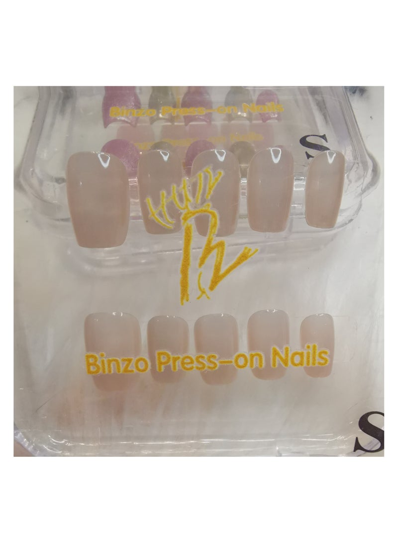 Binzo Beauty Press On Handmade Nails, 10pcs,Nails Art , Acrylic Nails, False Nails，Natually Nails - Image 1