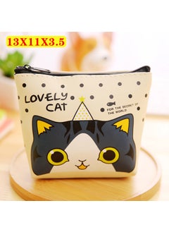 Korean Cartoon Zip Coin Purse Cute Key Wallet Polka dot cat