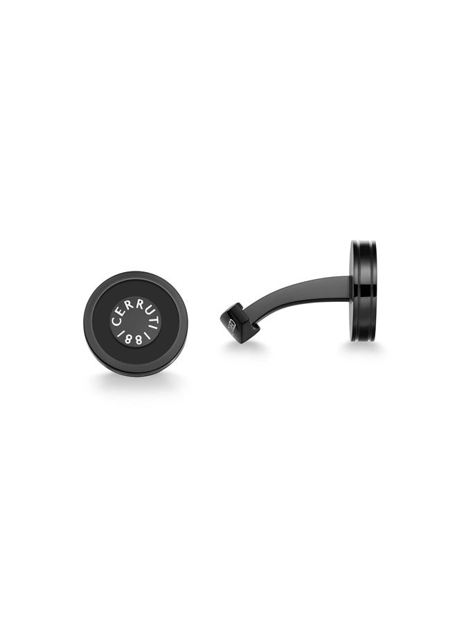 CERRUTI 1881 Lorenzo Grey Stainless Steel Branded Cufflinks for Men  - Image 1