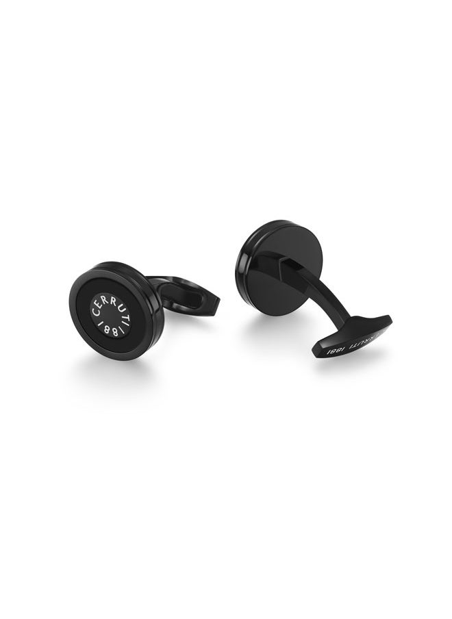 CERRUTI 1881 Lorenzo Grey Stainless Steel Branded Cufflinks for Men  - Image 3