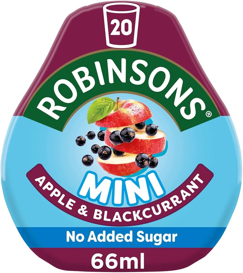 Robinsons Real Fruit Mini - Apple and Blackcurrant Concentrate, 66ml - Image 1