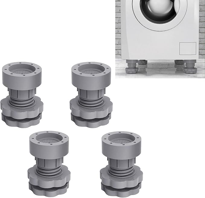 MAULII ENTERPRISE MAULII ENTERPRISE Anti Vibration Pads for Washing Machine Support Height Adjustable Deyer Shock and Noise Cancelling Pads Absorber Washer Foot Pad Anti Slip Rubber Leveling Feet Stabilizer 4Pcs  - Image 3