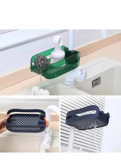 SYOSI 2 in 1 Home Sink Organizer, 2 in 1 Home Sink Sponge Holder, Kitchen Sink Organizer, Detachable Hanging Faucet Drain Rack with Draining Holesr Space Saving Sponge Holder (2 Pcs Green - Red )  - Image 3