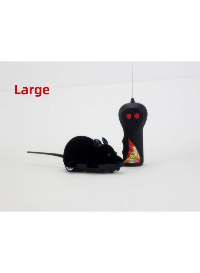 Pet Flocking Funny Cat Toy Wireless Electric Mouse Cat Interactive Trick Simulation Toy OPP-Color:211-6 Black - Image 1