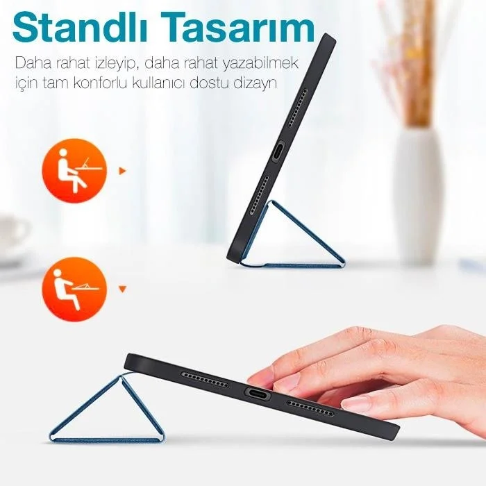 بولهاموبيل Polham Samsung Galaxy Tab A8 2021 10.5 (X200-X205) Tablet Case with Stand, Pen Holder, Foldable