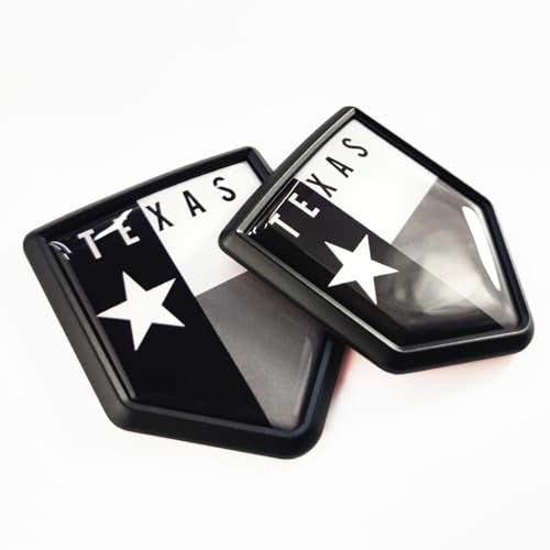 Newperlite Black Texas Flag Decal Sticker Car Emblem Texas Flag Car Decoration Accessories Shield for Truck Vehicles Cars 2 Pack - Image 1