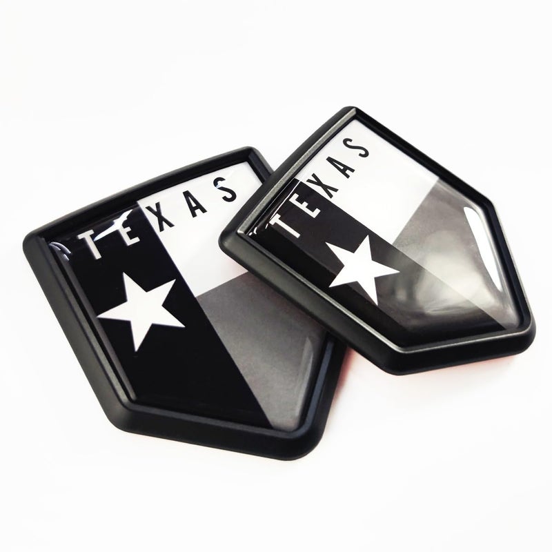 Newperlite Black Texas Flag Decal Sticker Car Emblem Texas Flag Car Decoration Accessories Shield for Truck Vehicles Cars 2 Pack - Image 3