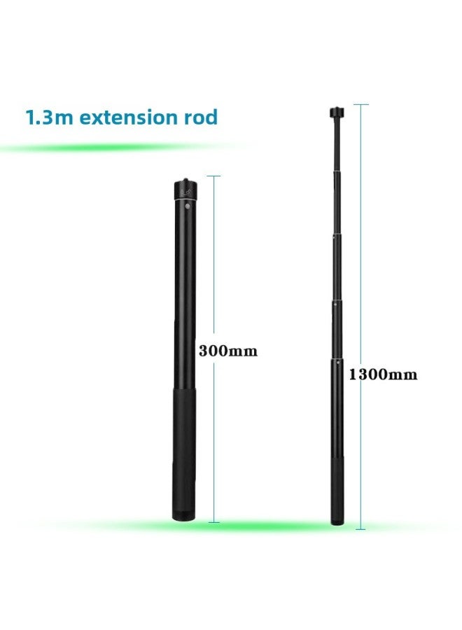 1.3 Meters Aluminum Alloy Extension Rod Zhiyun Feiyu Stabilizer Telescopic Rod Dajiang Mobile Phone Camera Live Extension Rod-Color:Black