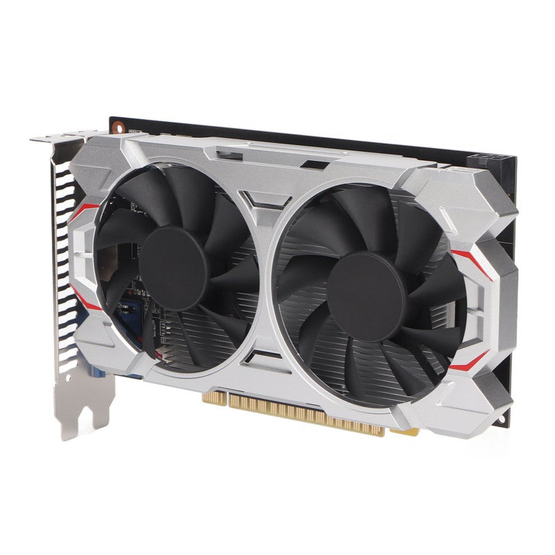 بطاقة رسومات 2 جيجابايت - 128 بت GDDR5 - تردد وحدة معالجة الرسومات 1072 ميجاهرتز - بطاقة فيديو مكتبية للألعاب بمروحتين مع واجهة وسائط متعددة عالية الدقة DVI VGA لثبات عالٍ - Image 2