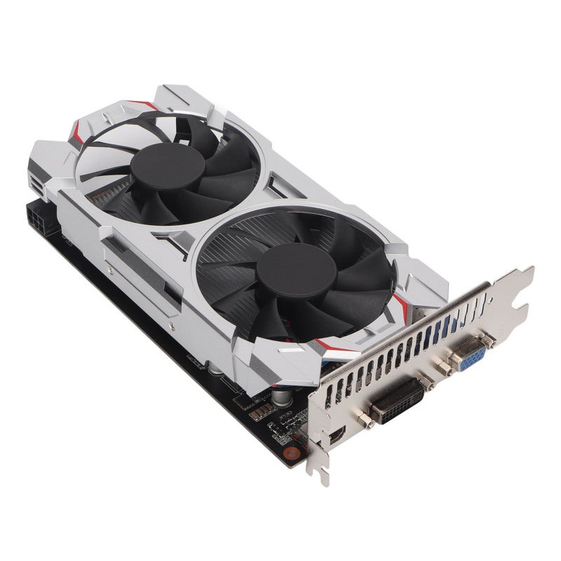 بطاقة رسومات 2 جيجابايت - 128 بت GDDR5 - تردد وحدة معالجة الرسومات 1072 ميجاهرتز - بطاقة فيديو مكتبية للألعاب بمروحتين مع واجهة وسائط متعددة عالية الدقة DVI VGA لثبات عالٍ - Image 5