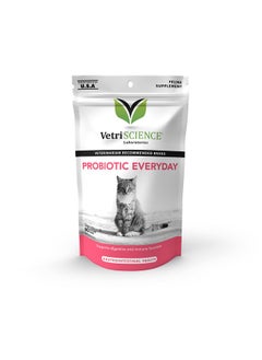 VetriScience Laboratories Probiotic Everyday For Cats, Digestive Support Supplement, Duck Flavor, 60 Bite Sized Chews  Probiotics And Prebiotics, Gi And Immune Support  - Image 1
