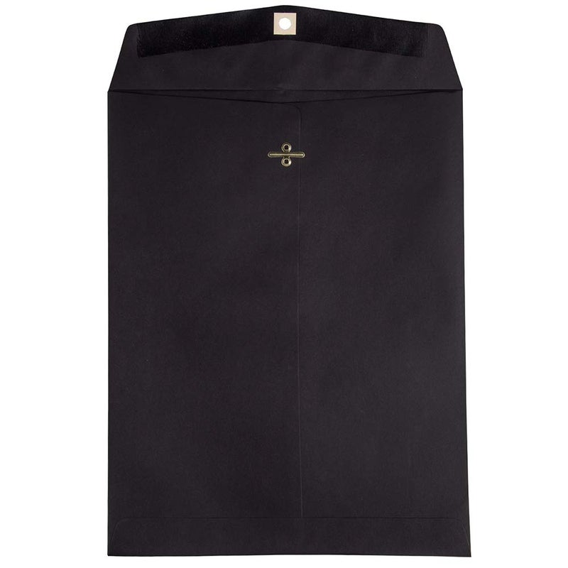 JAM PAPER 10 x 13 Open End Catalog Envelopes with Clasp Closure Smooth Black 50Pack