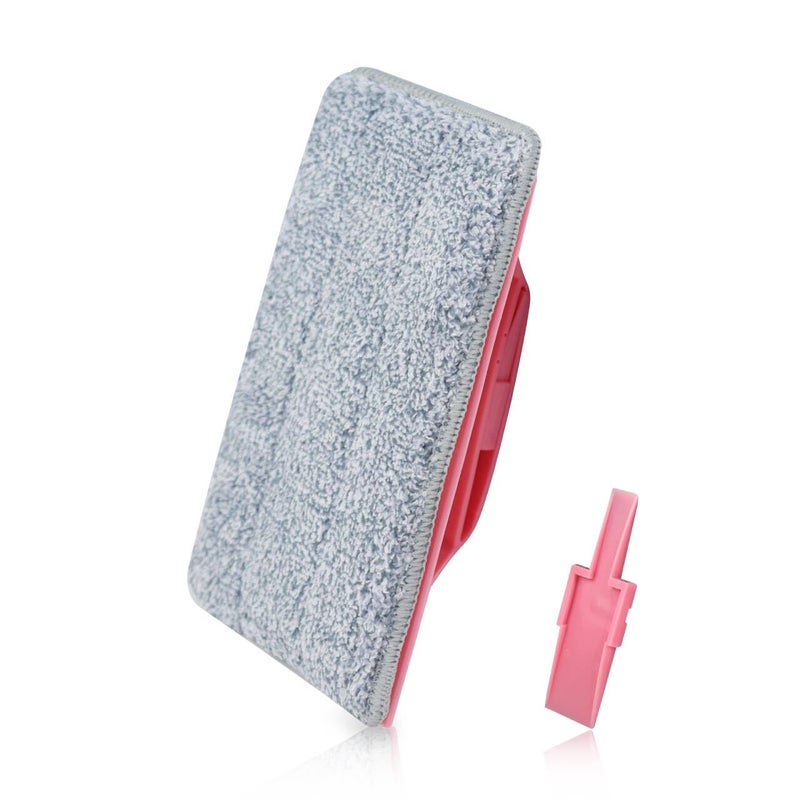 LuckyOpt Multifunctional Glass Window Track Cleaning Tools Soft Frosted Glass Window Washer Cloth Brush with Study PVA Handle and Scraper Window Cleaner Tool for Windows Doors Tiles Cute Pink - Image 3