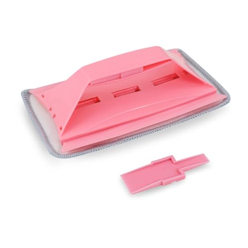 LuckyOpt Multifunctional Glass Window Track Cleaning Tools Soft Frosted Glass Window Washer Cloth Brush with Study PVA Handle and Scraper Window Cleaner Tool for Windows Doors Tiles Cute Pink - Image 5