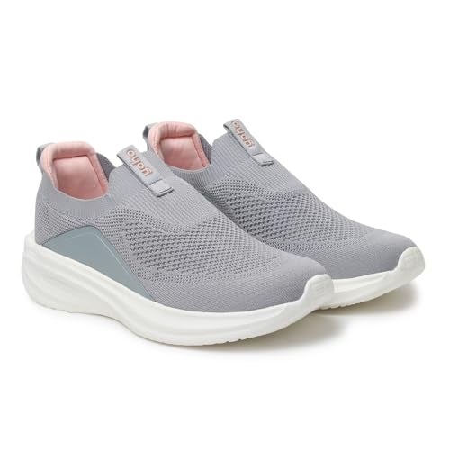 YOHO Knitted Slip-Ons for Women |Lightweight, Stylish, Breathable Casual Loafer Shoes |Extra Soft Insole & Shock Absorbing for Walking Without Lace Ladies SOS-112 | Dove Grey - UK 8 - Image 1