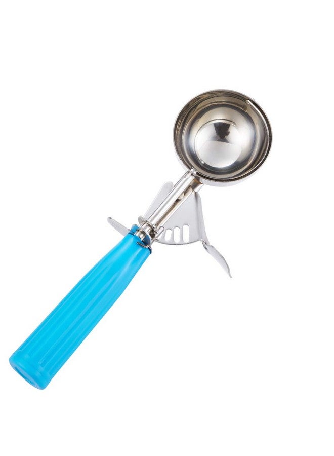 Saebye Portion Scoop - #16 (2 oz) - Disher, Cookie Scoop, Food Scoop - Portion Control - 18/8 Stainless Steel, Blue Handle - Image 1