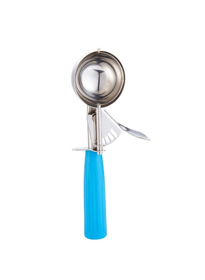 Saebye Portion Scoop - #16 (2 oz) - Disher, Cookie Scoop, Food Scoop - Portion Control - 18/8 Stainless Steel, Blue Handle - Image 3