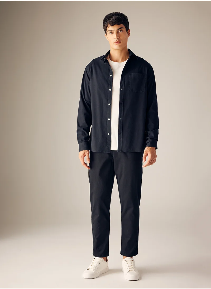 DeFacto Regular Fit Gabardine Long Sleeve Shirt
