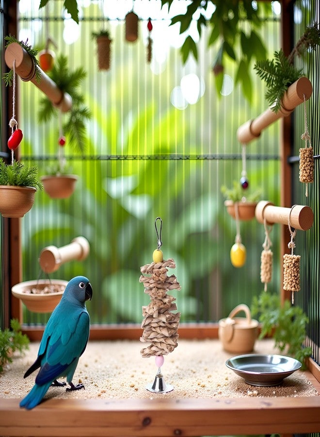 DPWOUM Parrot Parakeet Bird Chew Toy, Small Pet Chewing, Mental Stimulation, Foraging, Brown, 1 Inch, Indoor, Lightweight, Portable, 1 Count - Image 3