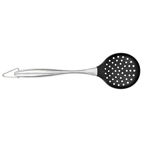 P-Plus International Silicone Spatula Versatile Tools Baking and Mixing | Non-Stick & Heat Resistant | Strong Stainless Steel Silicone Wok Turner (Steel Skimmer Black) - Image 4