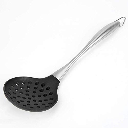 P-Plus International Silicone Spatula Versatile Tools Baking and Mixing | Non-Stick & Heat Resistant | Strong Stainless Steel Silicone Wok Turner (Steel Skimmer Black) - Image 3