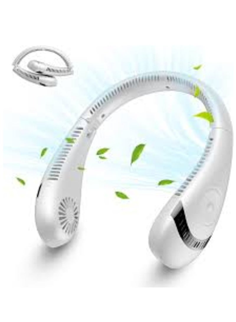 UNVOI Portable Neck Fan,Rechargeable Battery with 360° of Cooling Coverage,Light Weight Bladeless Hand free Personal Fan,Use Long Time,3 Speeds Control Button