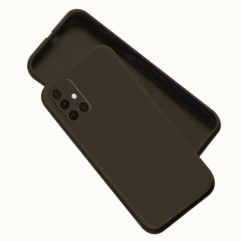 Liquid Silicone Case with Camera Protection Microfiber Lining For Samsung Galaxy A51 4G (Black) - Image 2