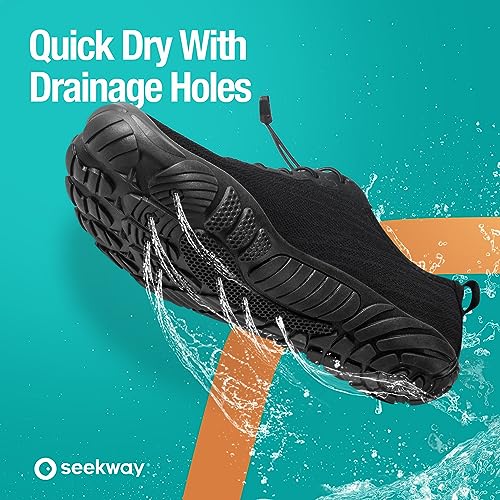 SEEKWAY Water Shoes Quick-Dry Barefoot Sports Aqua Beach Pool Swimming River Lake Hiking Kayaking Surfing Men Women AB001 Black SP001 - Image 5