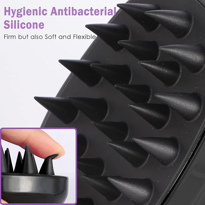 Sosoon Shampoo Brush Hair Scalp Scrubber Head Massager for Stress Relax Hair Growth, Shower Hair Brush for Women Men Kids, Black - Image 4