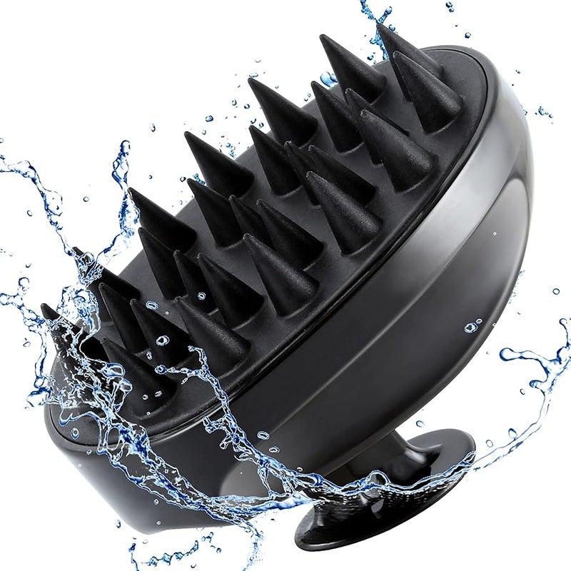 Sosoon Shampoo Brush Hair Scalp Scrubber Head Massager for Stress Relax Hair Growth, Shower Hair Brush for Women Men Kids, Black - Image 1