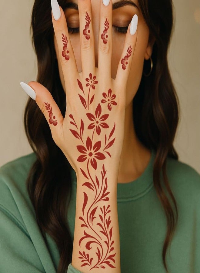 ملصقات استنسل حناء كومستيك الجميلة والأنيقة لتصميمات اليدين - Image 4