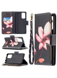 Case Cover For Xiaomi Redmi Note 10 Pro Colored Drawing Pattern Zipper Horizontal Flip Leather Case with Holder & Card Slots & Wallet Lotus