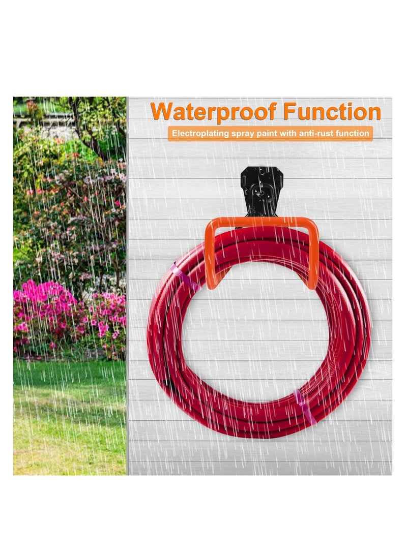 Hihonor Garden Hose Holder,  Wall Mount, Heavy Duty Garden Hose Hanger, Free Standing Metal Hose Rack for Outside Yard , Garage, Ropes etc. (1pcs Orange)  - Image 2