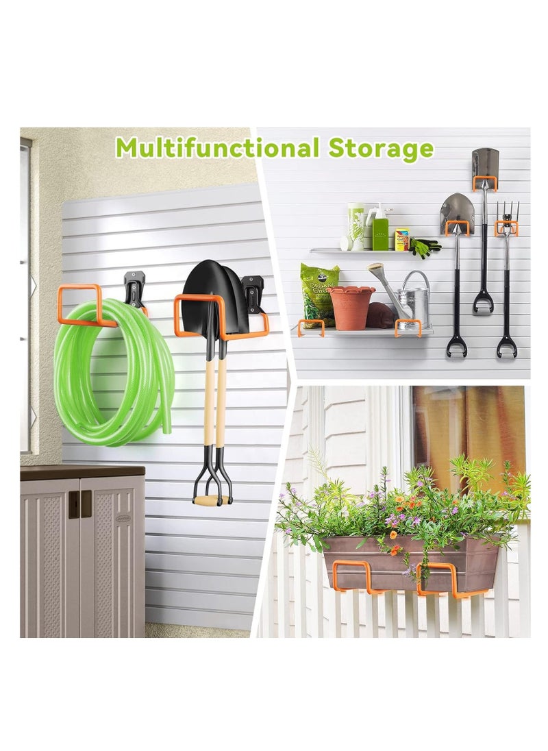 Hihonor Garden Hose Holder,  Wall Mount, Heavy Duty Garden Hose Hanger, Free Standing Metal Hose Rack for Outside Yard , Garage, Ropes etc. (1pcs Orange)  - Image 3