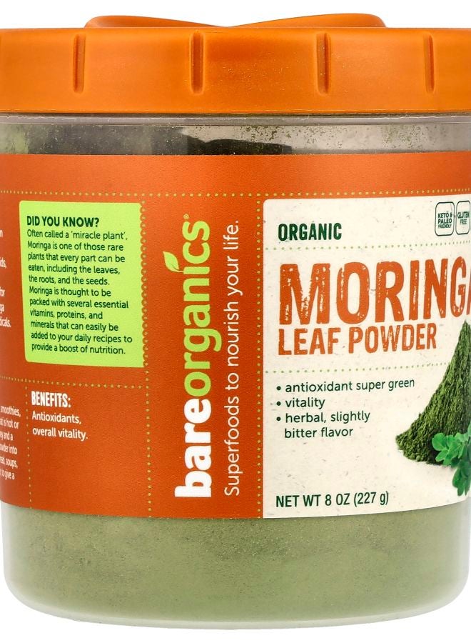 BareOrganics Organic Moringa Leaf Powder 8 oz (227 g) - Image 2