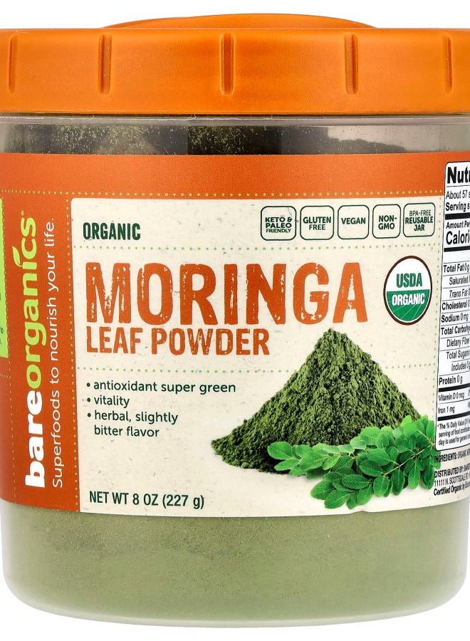 BareOrganics Organic Moringa Leaf Powder 8 oz (227 g) - Image 1