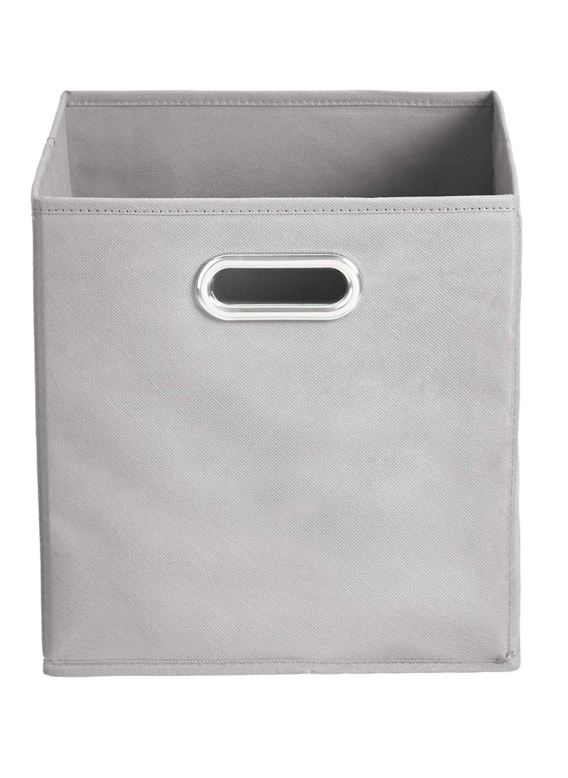 KASTWAVE Collapsible Fabric Storage Cubes with Oval Grommets 6-Pack Light Grey  - Image 3