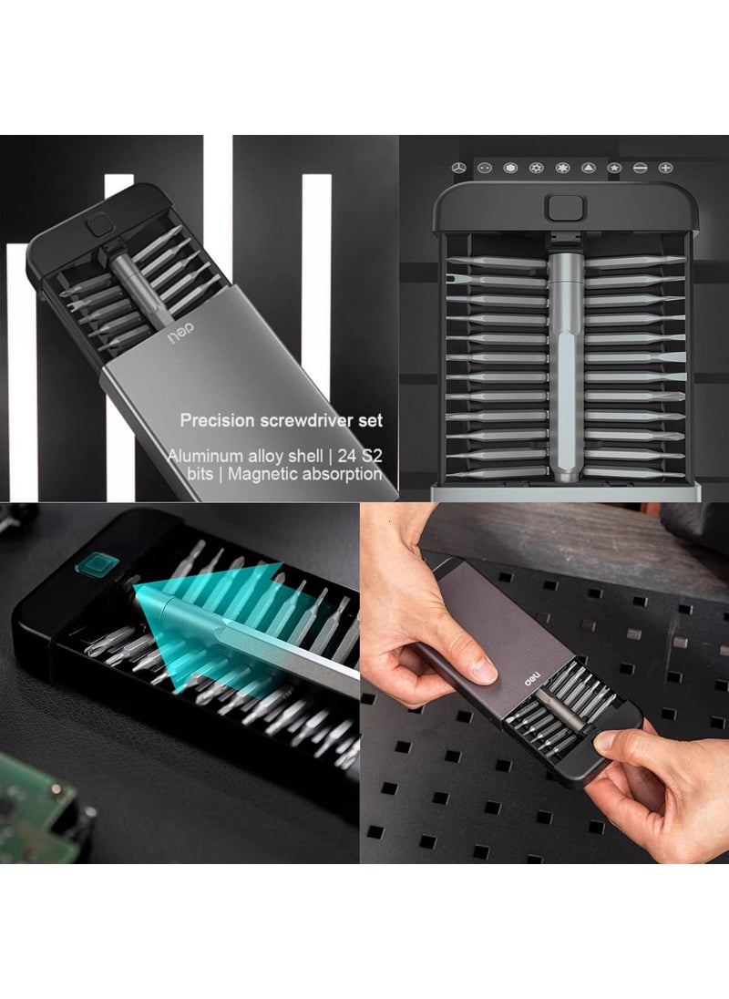 Malfah Enterprises Malfah Screwdriver Repair Kit Precision Opening Tools for Mobile Laptop Glasses Starytypeflatbladetriangle Screwdrivers With Alloy Handle 25pcs Set DL3525  - Image 4