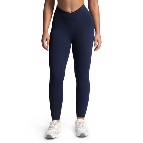Aoxjox Workout Leggings for Women Vanity V Waist High Waist Tummy Control Hidden Scrunch Athletic Gym Yoga Pants 26 Navy Medium - Image 1