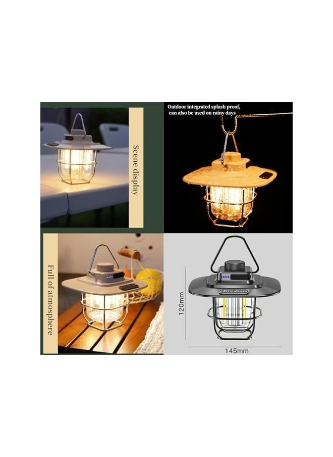 erorex Rechargeable LED Outdoor Camping Light, Multifunctional Portable Horse Light, Rotating Adjustable Brightness and Lighting, Warm White Yellow Light and Amber  - Image 4