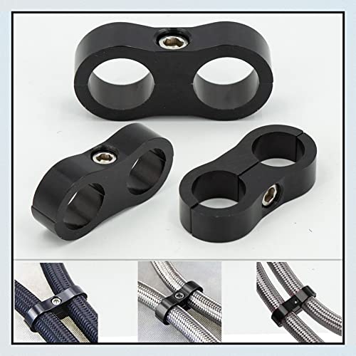 YSIL 8AN Hose Separator Clamp Fuel Line Mounting Clamp Aluminum Black 6PCS - Image 4